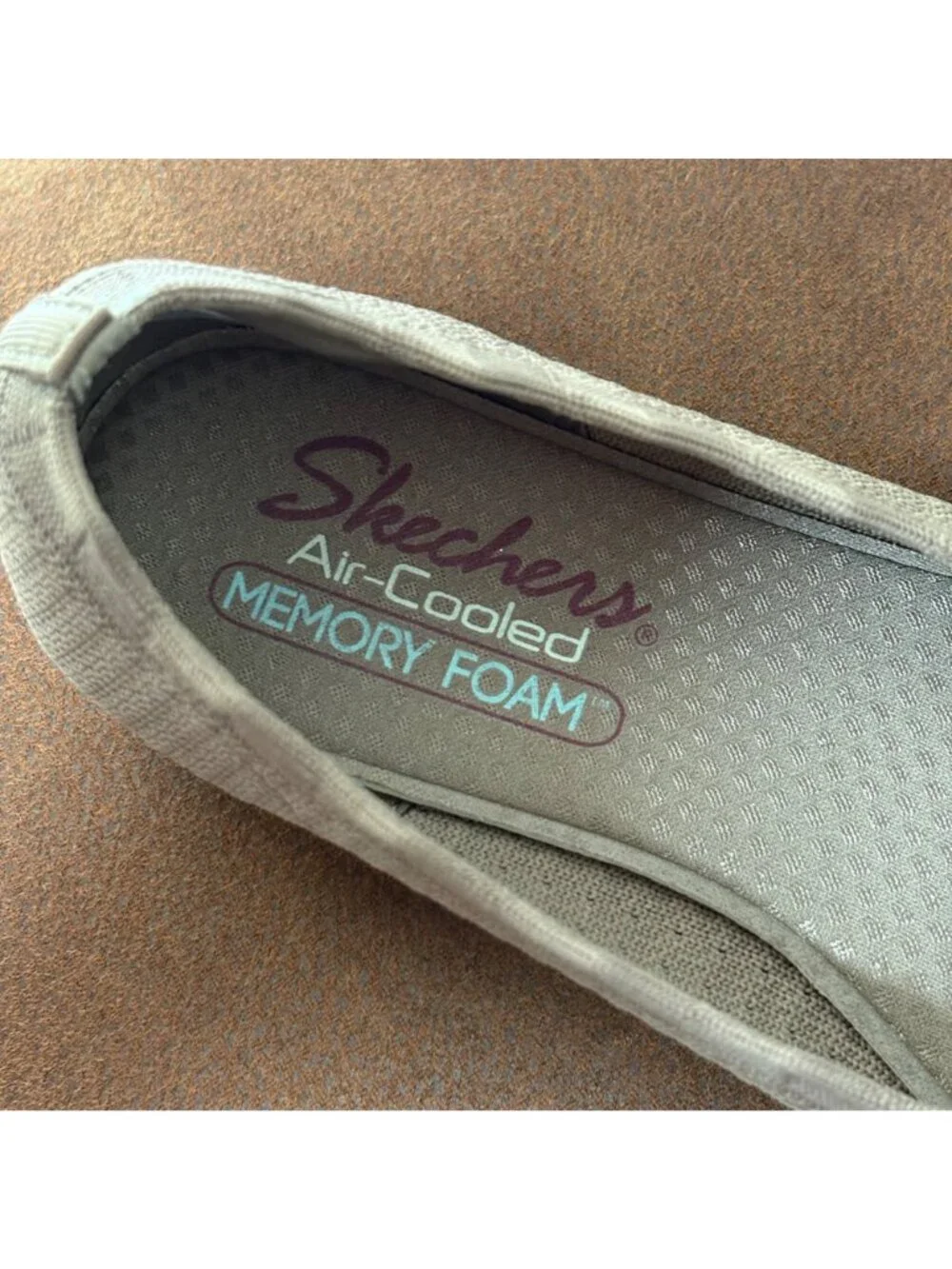 Skechers Air-Cooled Memory Foam Stretch Fit Ballet Flats mocha 7.5